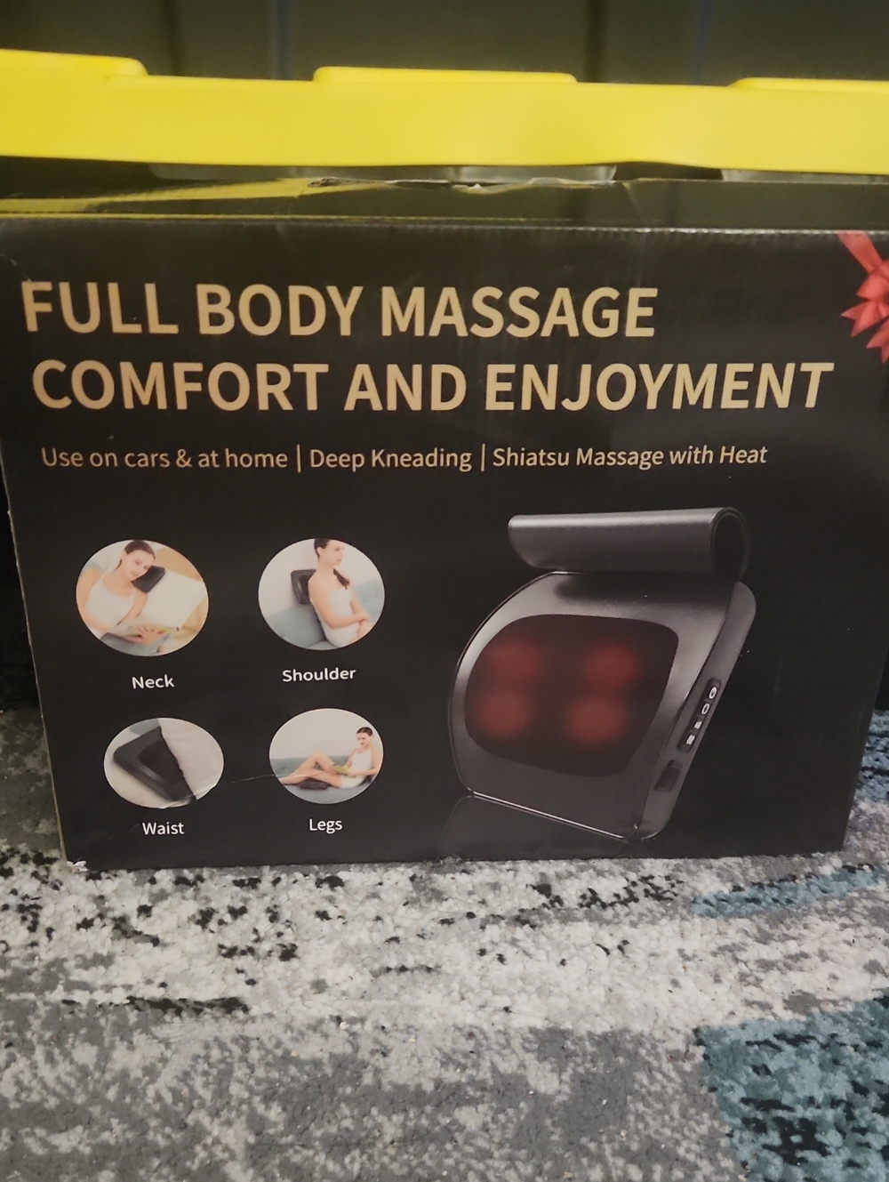 Full Body Shiatsu Massage Cushion with Heat - Black